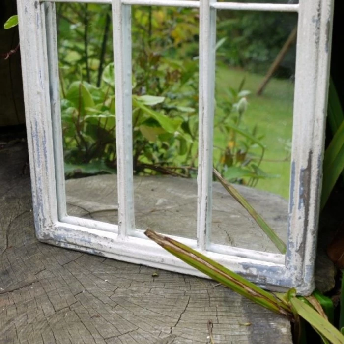 White Arched Garden Mirror - 100cm 6 White Arched Garden Mirror - 100cm - Image 4