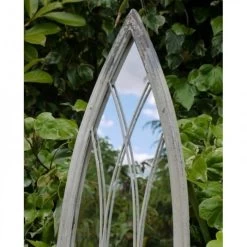 White Arched Garden Mirror - 100cm 8 White Arched Garden Mirror - 100cm -Garden Supply Discount Store ukdi2191 4