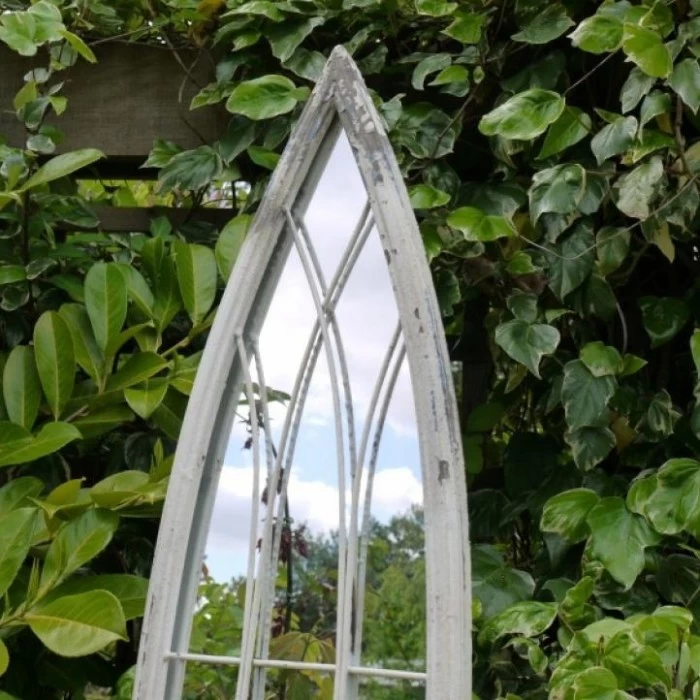 White Arched Garden Mirror - 120cm 5 White Arched Garden Mirror - 120cm - Image 3