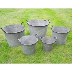 Metal Planter Pots - Set Of 5