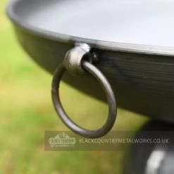 80cm Fire Bowl With Ball Feet -Garden Supply Discount Store ukfp0013 fire bowl close up of wrought iron handle