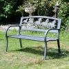Running Horses Cast Iron & Steel Bench -Garden Supply Discount Store ukga005 1