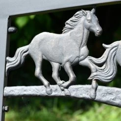 Running Horses Cast Iron & Steel Bench 16 Running Horses Cast Iron & Steel Bench -Garden Supply Discount Store ukga005 6