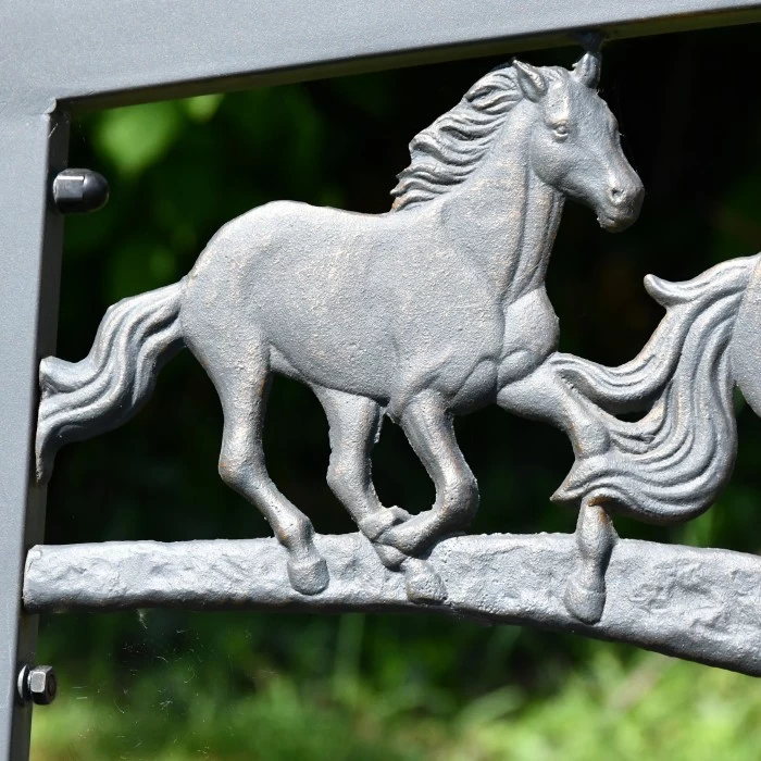 Running Horses Cast Iron & Steel Bench 8 Running Horses Cast Iron & Steel Bench - Image 6