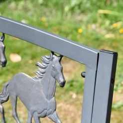 Running Horses Cast Iron & Steel Bench 18 Running Horses Cast Iron & Steel Bench -Garden Supply Discount Store ukga005 9