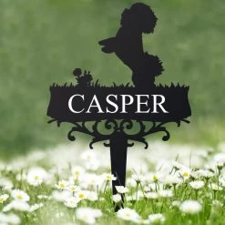 Bichon Frise Memorial Ground Spike -Garden Supply Discount Store ukgs133 bichon frise ground spike 2