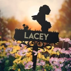 Bichon Frise Memorial Ground Spike -Garden Supply Discount Store ukgs133 bichon frise ground spike 5