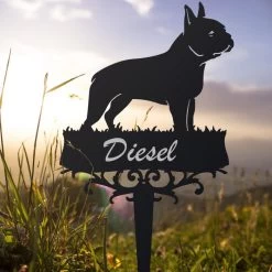 Boston Terrier Memorial Ground Spike -Garden Supply Discount Store ukgs205 boston terrier ground spike 3