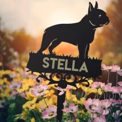 Boston Terrier Memorial Ground Spike -Garden Supply Discount Store ukgs205 boston terrier ground spike 5