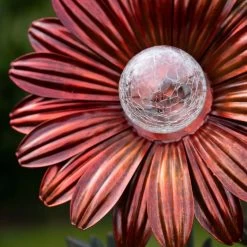 "Red Gerbera Daisy" Solar Light Garden Ornament -Garden Supply Discount Store ukj0137 4