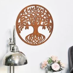 Round Tree Of Life Rustic Wall Art -Garden Supply Discount Store uklo445 6