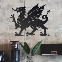Black Welsh Dragon Wall Art - 60cm -Garden Supply Discount Store ukwal345 s small welsh dragon wall art blk 6