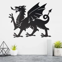 Black Welsh Dragon Wall Art - 60cm -Garden Supply Discount Store ukwal345 s small welsh dragon wall art blk 7