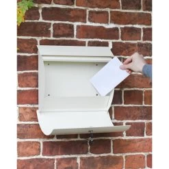 Contemporary "Urban Obsession" Cream Wall Mounted Post Box -Garden Supply Discount Store urban obsession cream wall mounted post box 4
