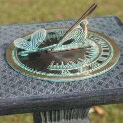 Verdigris 'Butterfly' Sundial - 175mm -Garden Supply Discount Store verdigris butterfly sundial 3
