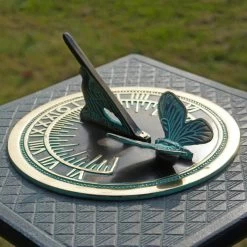 Verdigris 'Butterfly' Sundial - 175mm