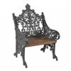 'The Orville' Vintage Victorian Aged Black Cast Iron & Wood Single Seater Bench 1 'The Orville' Vintage Victorian Aged Black Cast Iron & Wood Single Seater Bench -Garden Supply Discount Store vintage victorian black cast iron wood one seat bench copy