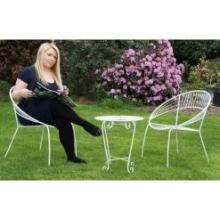 “Wesley Park” White Petite Garden Table & Chairs