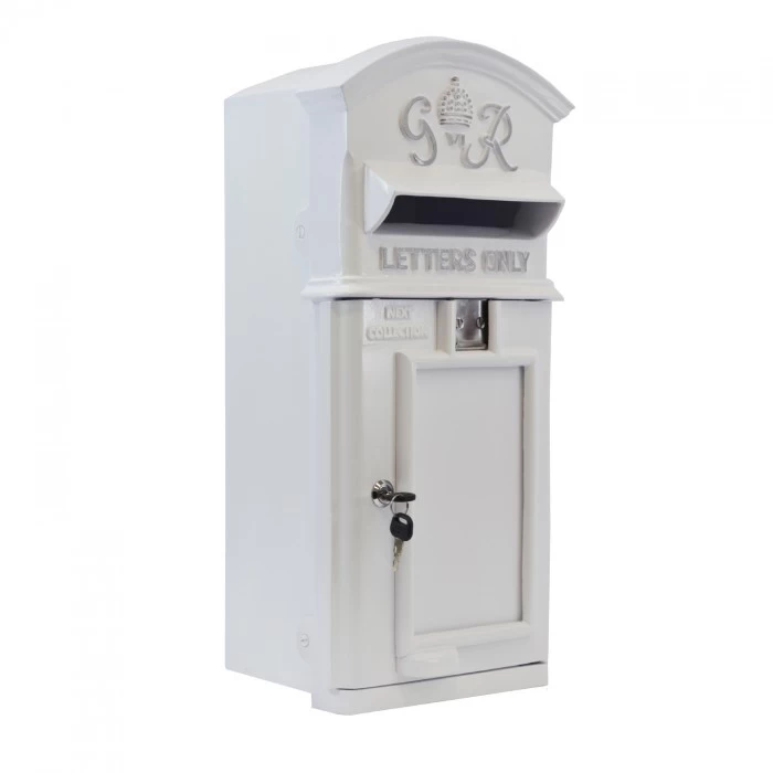 The King George Post Box Slim In White & Silver 3 The King George Post Box Slim In White & Silver