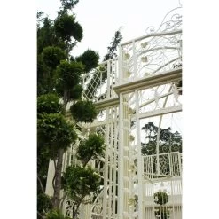The LUXURY " Royal Alexandria" Wrought Iron Pavilion -Garden Supply Discount Store white royal alexandria garden gazebo close up 3