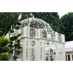 The LUXURY " Royal Alexandria" Wrought Iron Pavilion -Garden Supply Discount Store white royal alexandria garden gazebo roof 3