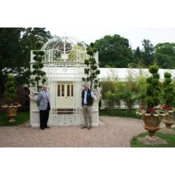 The LUXURY " Royal Alexandria" Wrought Iron Pavilion -Garden Supply Discount Store white royal alexandria garden gazebo scale 3