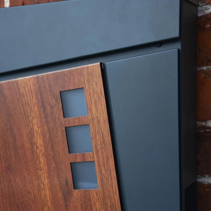 "Elmsgate" Anthracite Grey Modern Wall Mounted Post Box 4 "Elmsgate" Anthracite Grey Modern Wall Mounted Post Box - Image 2