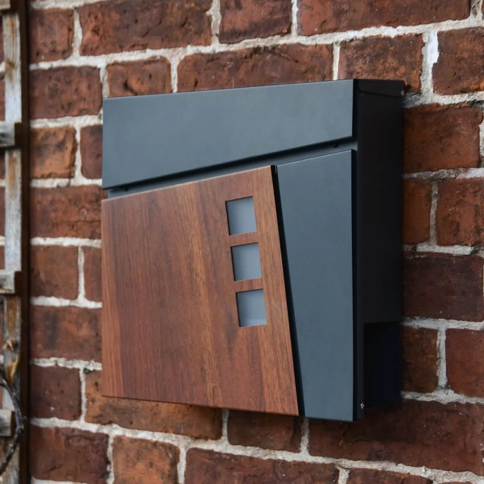 "Elmsgate" Anthracite Grey Modern Wall Mounted Post Box 3 "Elmsgate" Anthracite Grey Modern Wall Mounted Post Box