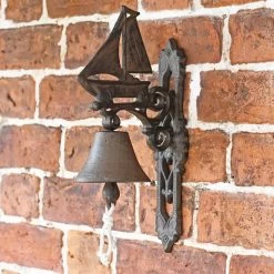 Rustic Garden Bell - Sailboat -Garden Supply Discount Store wv075 rustic garden bell sailboat