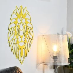 Yellow Geometric Lion Steel Wall Art -Garden Supply Discount Store yellow geometric lion steel wall art 3