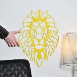 Yellow Geometric Lion Steel Wall Art -Garden Supply Discount Store yellow geometric lion steel wall art 4