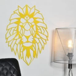 Yellow Geometric Lion Steel Wall Art -Garden Supply Discount Store yellow geometric lion steel wall art 7